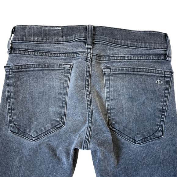 Rag & Bone Tomboy Cropped Skinny Boyfriend Jeans Faded Black Wash - Size 24 - Picture 3 of 12